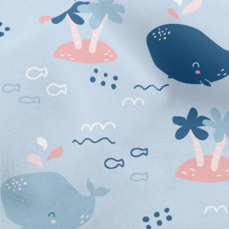 Happy Cartoon Whale Micro Fleece