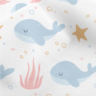 Cute Whale With Eyes Closed Micro Fleece