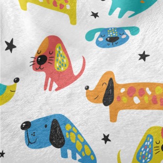 Funny Pattern Puppy Minky