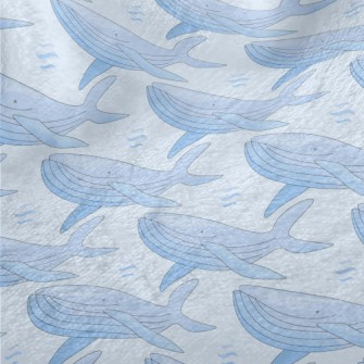 Hand Drawn Whale Illustration Minky