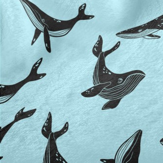 Black Whale Silhouette Minky