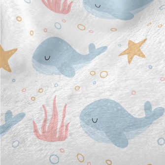 Cute Whale With Eyes Closed Minky