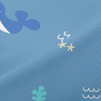 Cute Whale Pattern Piqué