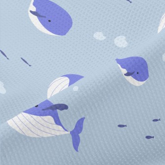 Whale Family Undersea Piqué