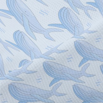 Hand Drawn Whale Illustration Piqué