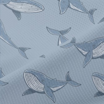 Hand Drawn Unique Whale Piqué