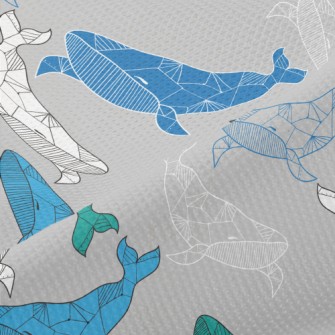 Artistic Hand Drawn Whale Piqué