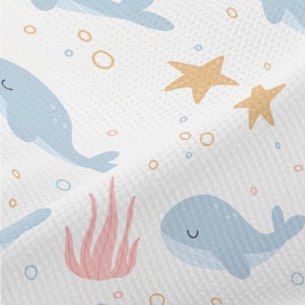 Cute Whale With Eyes Closed Piqué