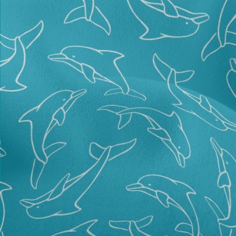 Hand Drawn Dolphin Lightweight Performance Linen