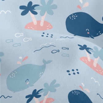 Happy Cartoon Whale Lightweight Performance Linen