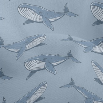 Hand Drawn Unique Whale Lightweight Performance Linen