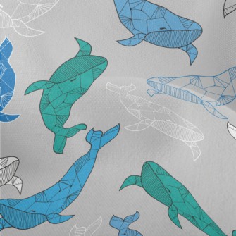 Artistic Hand Drawn Whale Lightweight Performance Linen