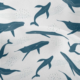 Beautiful Whale Pattern Lightweight Performance Linen