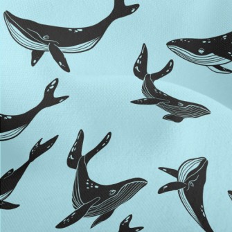 Black Whale Silhouette Lightweight Performance Linen