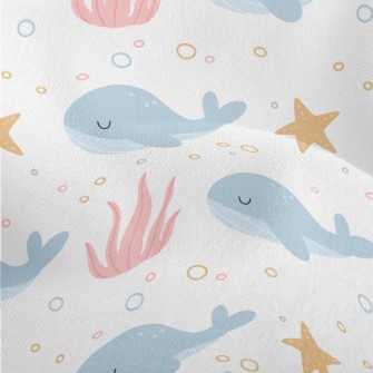 Cute Whale With Eyes Closed Lightweight Performance Linen