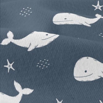White Hand Drawn Whale Modern Jersey