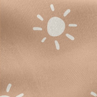 Hand Drawn White Sun Jersey Backed Fleece