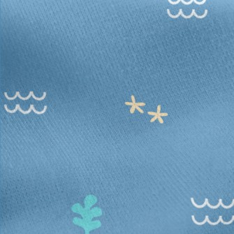 Cute Whale Pattern Jersey Backed Fleece