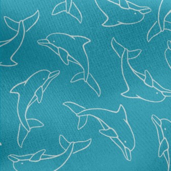 Hand Drawn Dolphin Jersey Backed Fleece