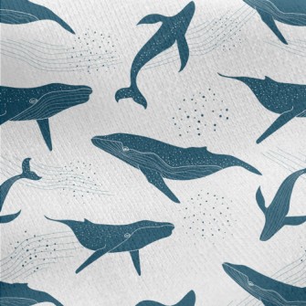 Beautiful Whale Pattern Jersey Backed Fleece