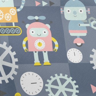 Cute Robot Pongee