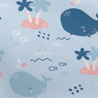 Happy Cartoon Whale Pongee