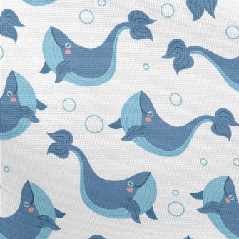 Lively And Cute Whale Pongee
