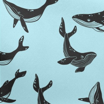 Black Whale Silhouette Pongee