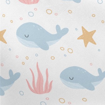 Cute Whale With Eyes Closed Pongee