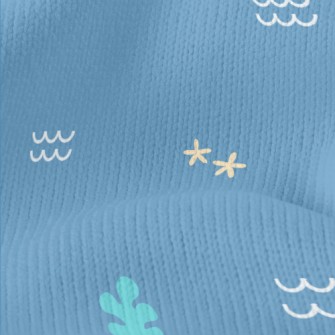 Cute Whale Pattern Stretch Jersey