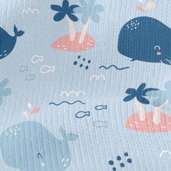 Happy Cartoon Whale Stretch Jersey