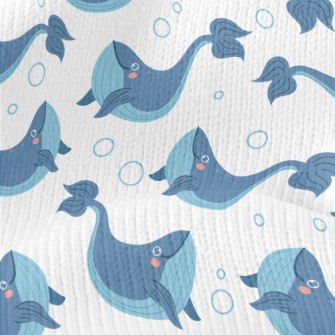 Lively And Cute Whale Stretch Jersey