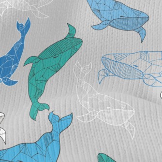 Artistic Hand Drawn Whale Stretch Jersey
