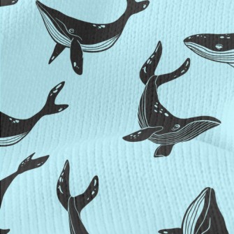 Black Whale Silhouette Stretch Jersey