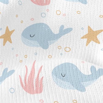 Cute Whale With Eyes Closed Stretch Jersey
