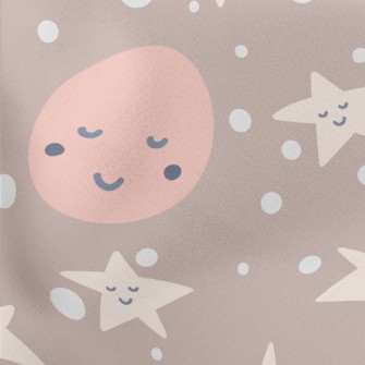 Smiling Star Graffiti Lightweight Cotton Poplin