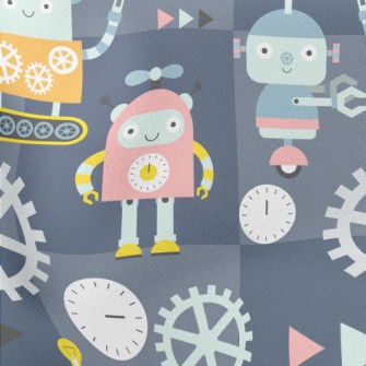 Cute Robot Lightweight Cotton Poplin