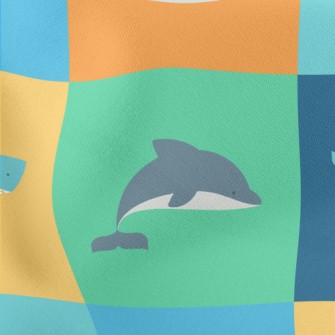 Marine Mammals Lightweight Cotton Poplin
