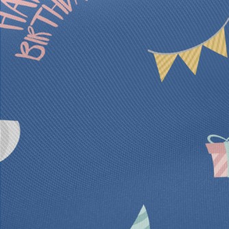 Blue Birthday Background Midweight Cotton Poplin