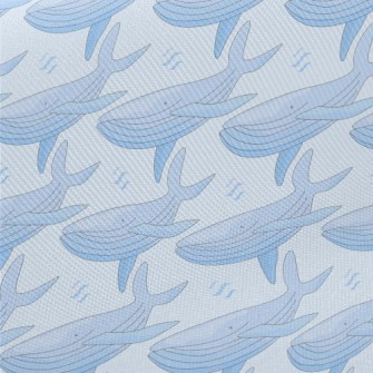 Hand Drawn Whale Illustration Midweight Cotton Poplin