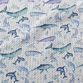 Watercolor Hand Drawn Marine L Birdseye Piqué