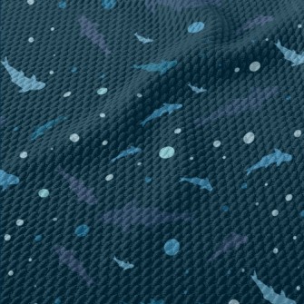 Blue Shark Silhouette Birdseye Piqué
