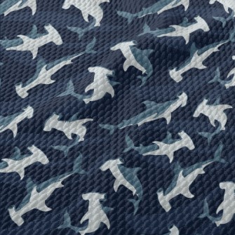 Cartoon Hammerhead Shark Birdseye Piqué