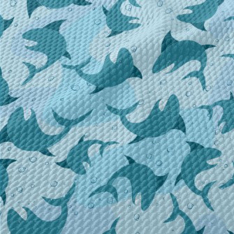 Angry Cartoon Shark Birdseye Piqué