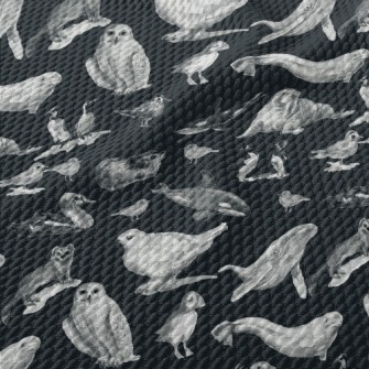 Watercolor Hand Drawn Birds Birdseye Piqué