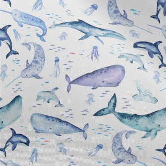 Watercolor Hand Drawn Marine L Chiffon