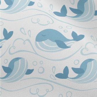 Cute Waves And Whales Chiffon