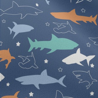 Colorful Shark Silhouette Chiffon