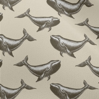 Hand Drawn Realistic Whale Chiffon