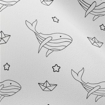 Hand Drawn Cute Whale Chiffon